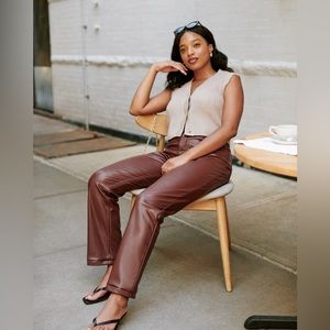 Abercrombie Vegan Leather 90s Straight Pants